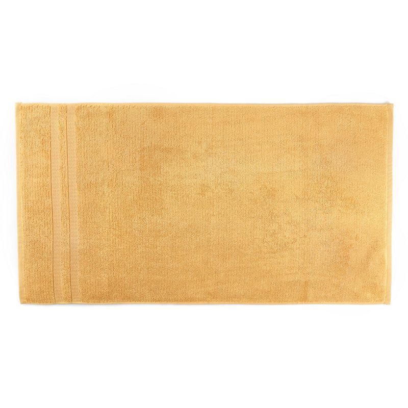 Luxurious Hand Towel Set (2 Pieces), Mustard Color, 19.7 x 35.4 inches | 60% Bamboo, 40% Cotton, 16.2 oz/sq yd | Ultra-Soft, Highly Absorbent, Machine Washable at 104°F | Perfect for Bathroom & Spa Use