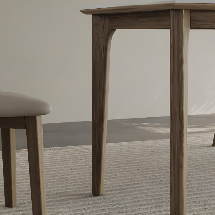 Deliphon solid wood rock table, 29.52"H x 62.99"L x 31.49"W, Light-Gray