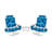 2 Packs 5-Position Outdoor Folding Backpack Beach Table Chair Reclining Chair Set