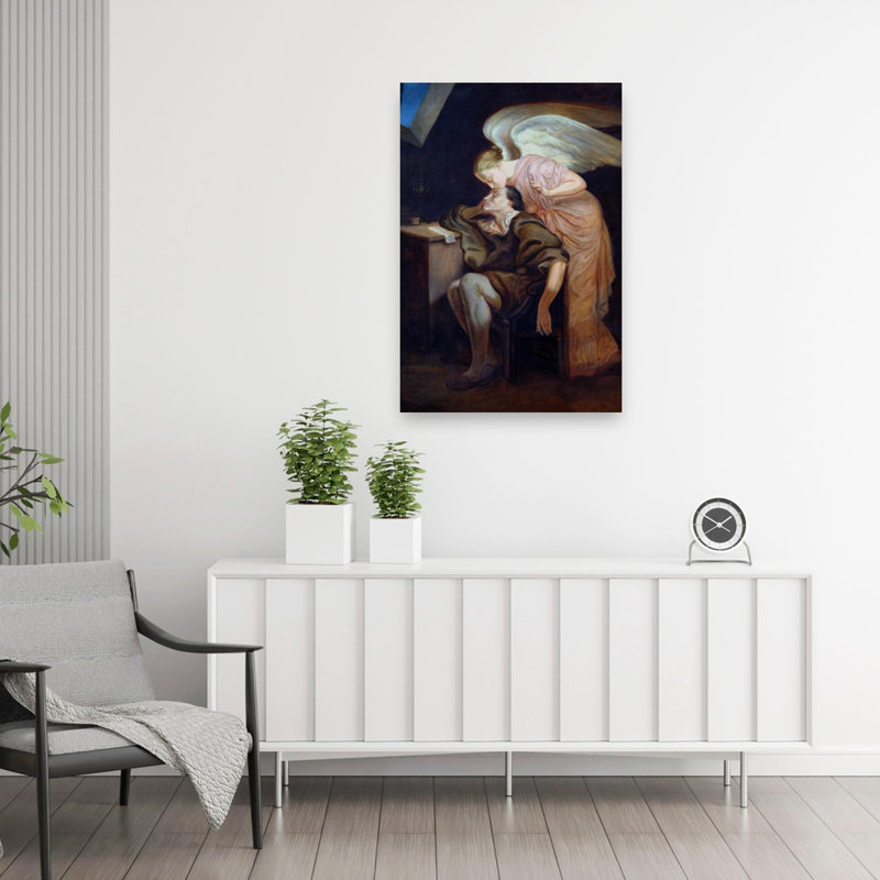 The Dream Of The Poet Or, The Kiss Of The Muse, 1859-60 Dreamy Abstract Contemporary Wall Art Print by Paul Cezanne - Wrapped Canvas Print