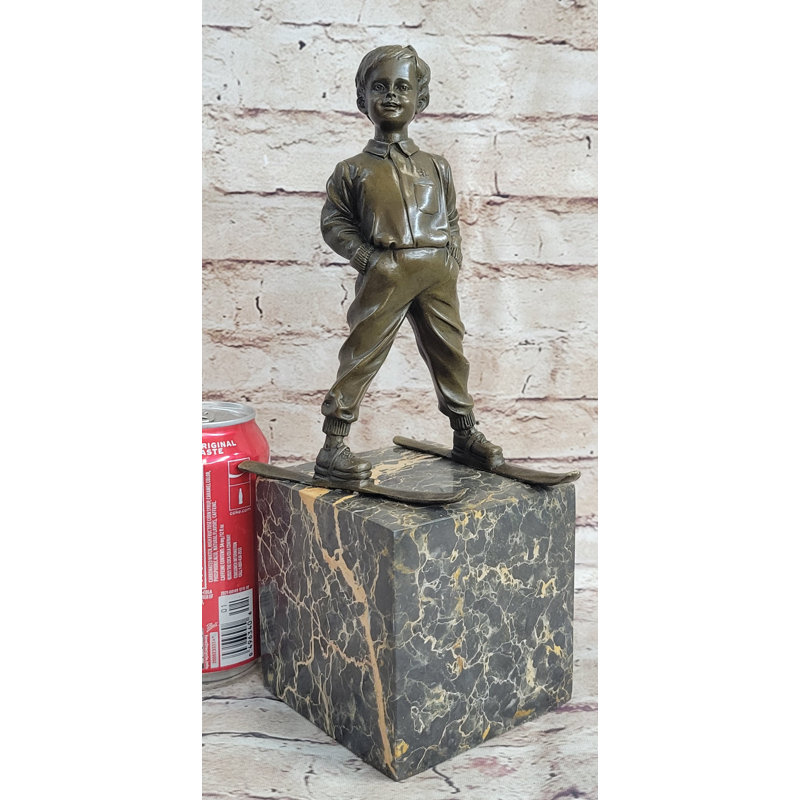 Sculpture sport joueur de ski