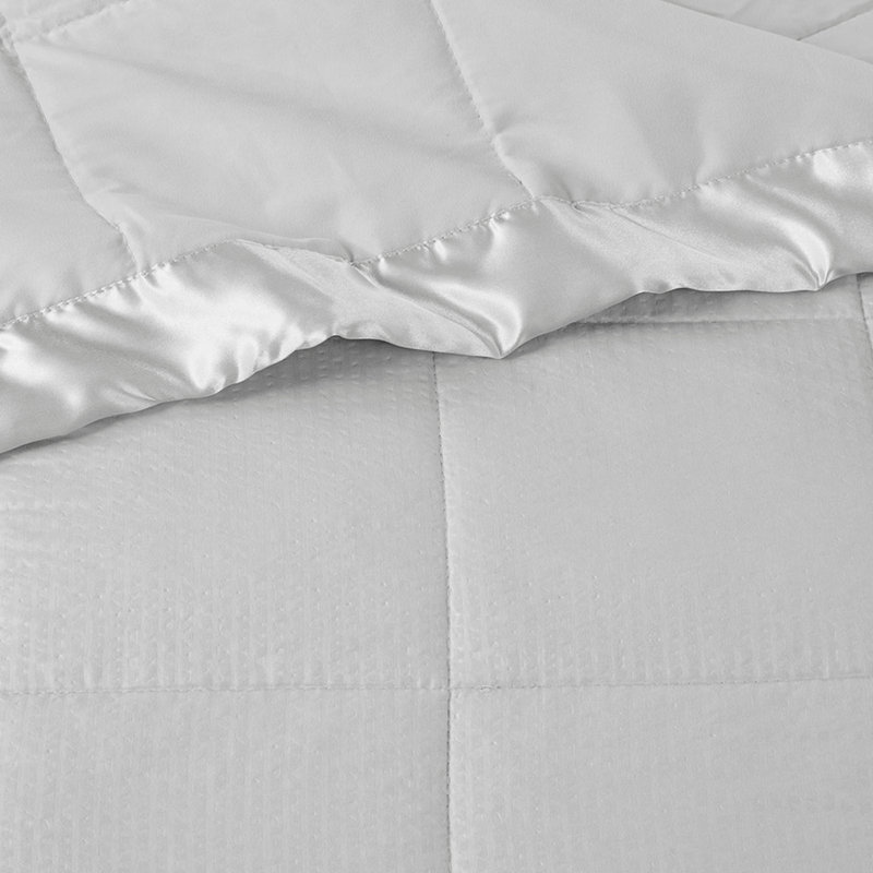 Couverture en duvet synthétique surdimensionnée, Gris, Grand lit