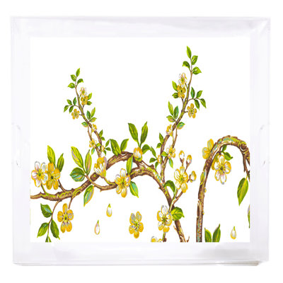 Cherry Blossom Acrylic Square Decorative Tray