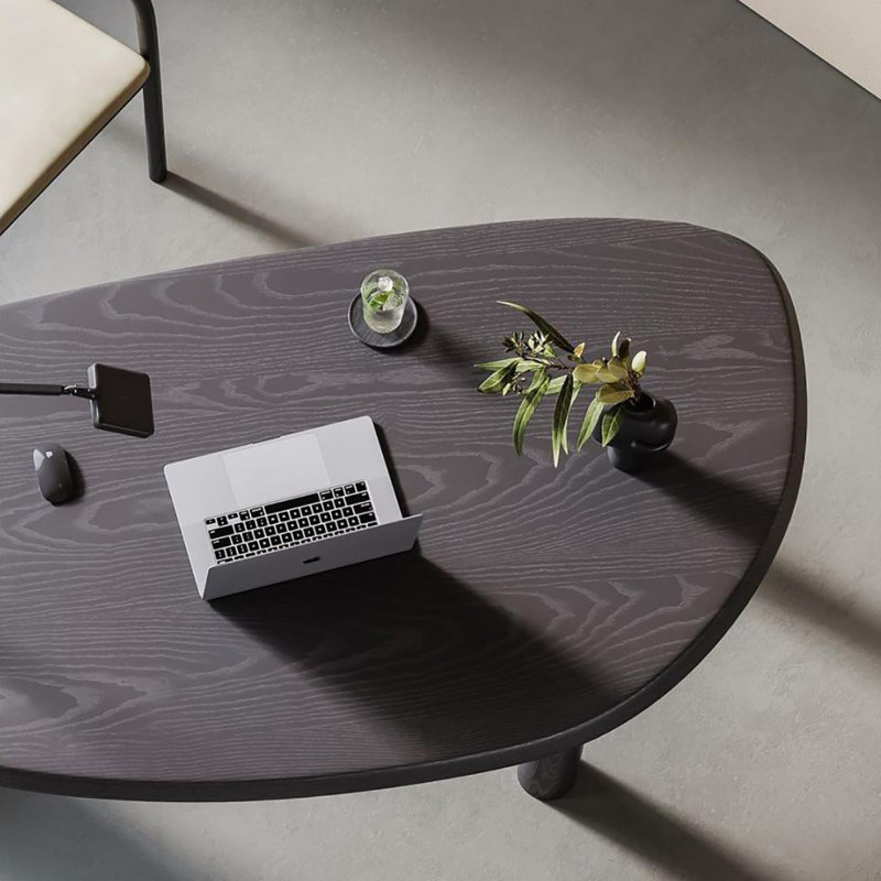 Modern Solid Wood Desk with Ergonomic Edge