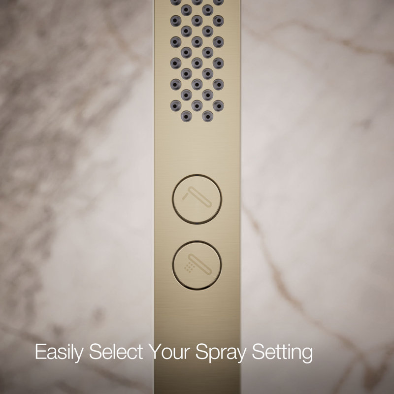 Shift + Square Two-Function Handshower, Multi-Function Handheld Shower Head, 1.75 GPM, Vibrant Brushed Bronze, Square
