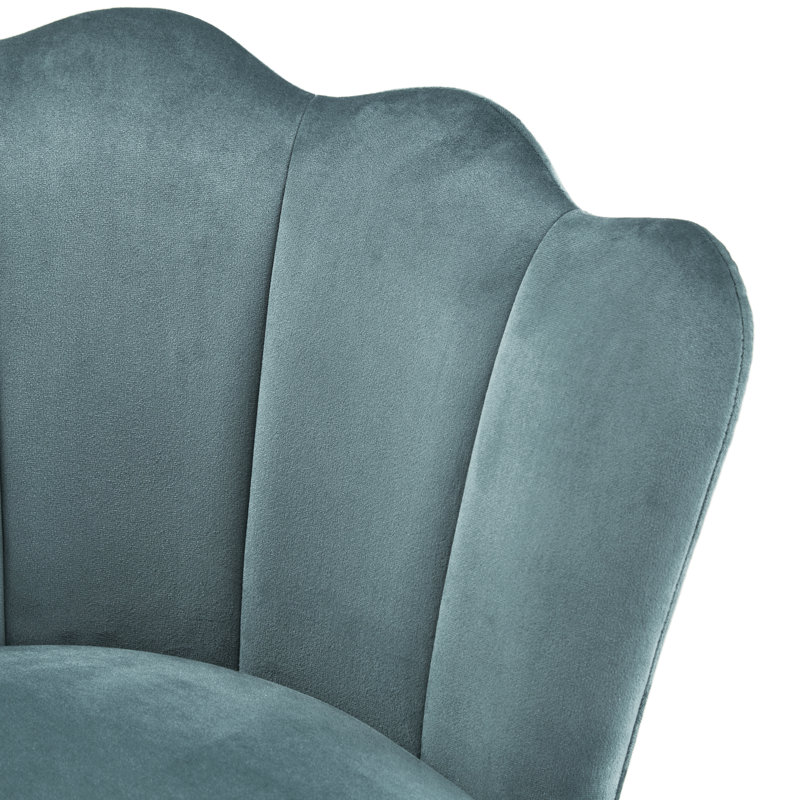 Willington Velvet Barrel Chair, Peacock Blue Velvet