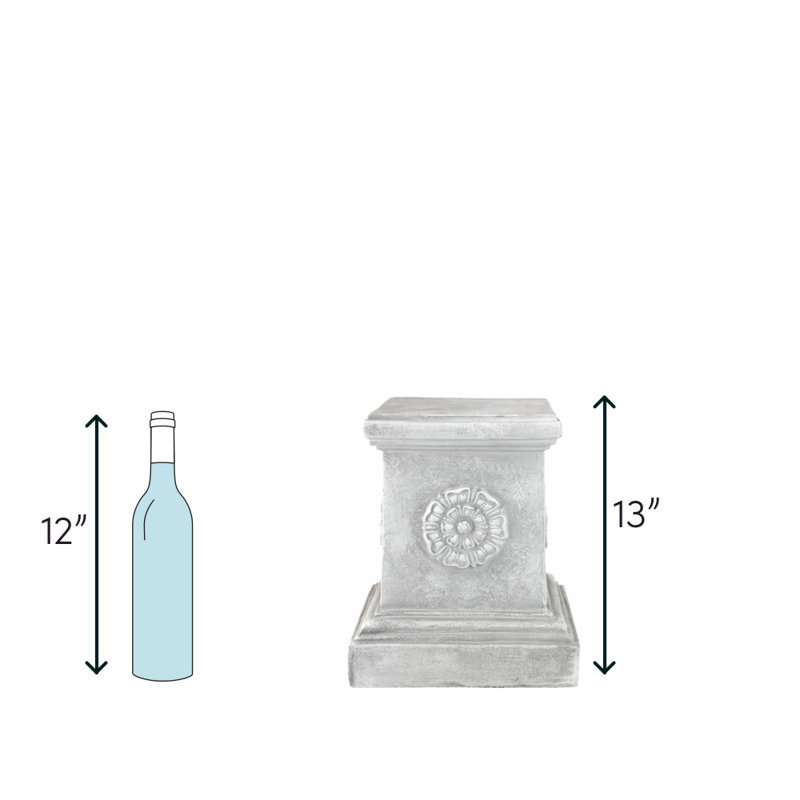 Rosette piédestal anglais, H 13 po x l 11 po x P 11 po