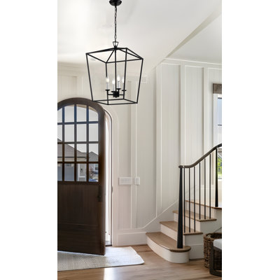 Luminaire suspendu lanterne carré 4 lumières Diran