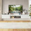 Meuble télé moderne flottant avec rangement mural de 63 po pour meuble télé de 70 po ou moins-121048445