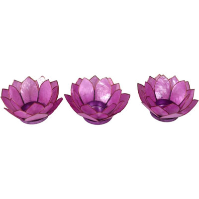 Paquet de 3 porte-bougies votives corail rose