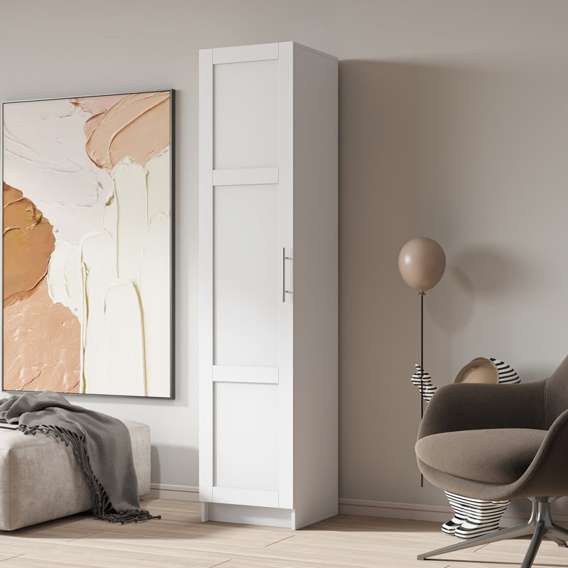 Armoire empilable H 70,62 po en blanc - et rangement pratique P 15,64 po x l Cloisons mobiles et portes élégantes, Blanc
