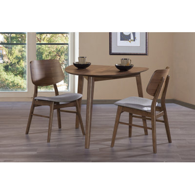 Lyan 3-Piece Wood Dining Set with Corner Table And 2 Chairs
