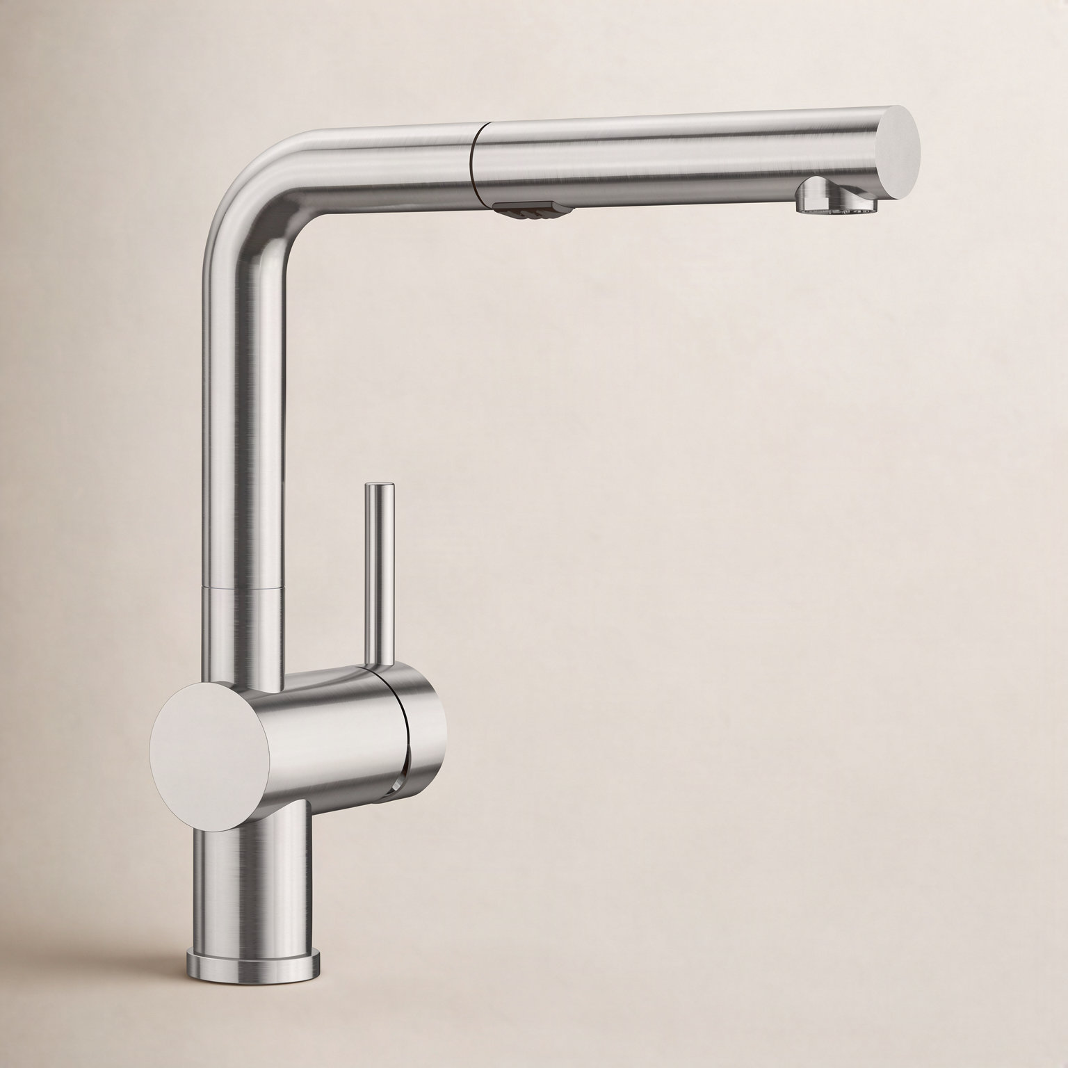 Linus Low Arc Pull-Out Kitchen Faucet, PVD Steel