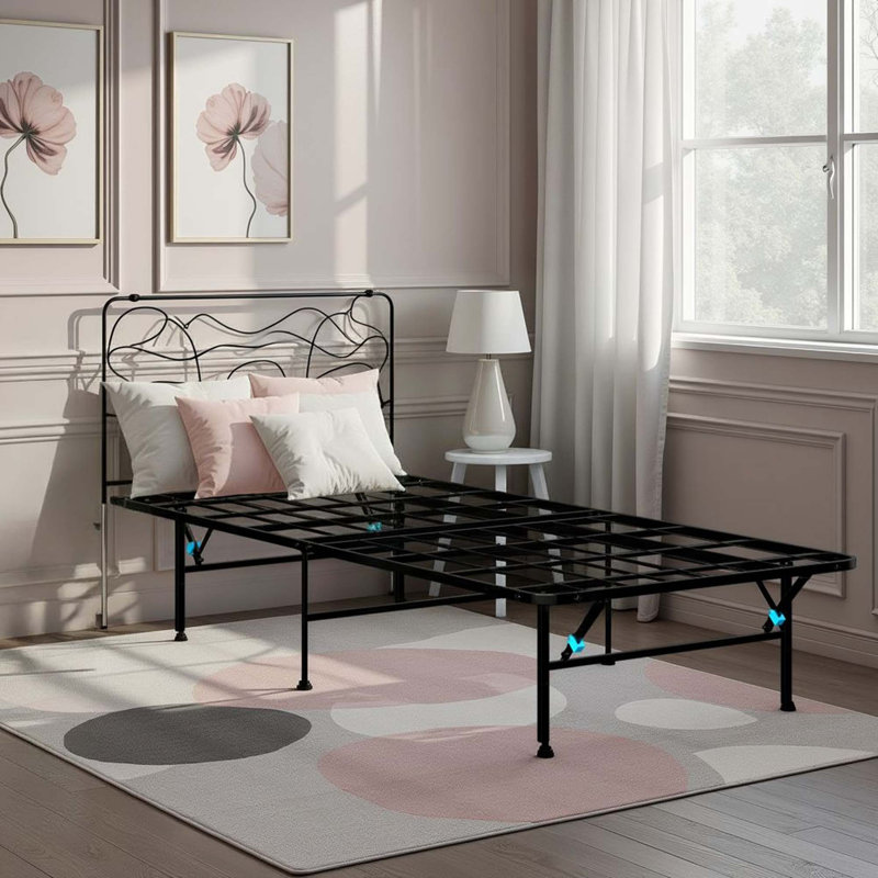 Structure de lit pliable en acier avec assemblage sans outil