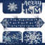 Chemin de table de Noël bleu marine brodé flocon de neige Elk 13 X 70 pouces saisonnier chemin de table de joyeux Noël d'hiver pour la salle à manger