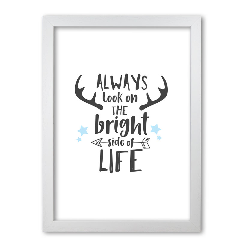 Bright Side Of Life - Print, White Grain Frame, 85 cm H x 60 cm W x 5 cm D