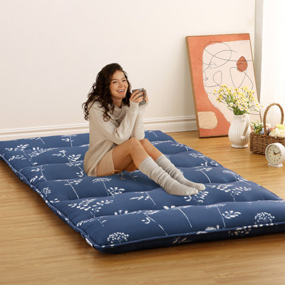 Matelas de futon japonais imprimé, lit de sol pliable, tapis de tatami pour le camping, chambre d'amis