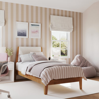 Juno Solid Wood Upholstered Headboard Bed Frame