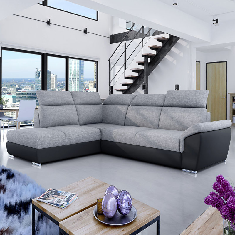 Carpentras 4 Seater Sofa Bed, Left Hand Facing, Grey/Anthracite
