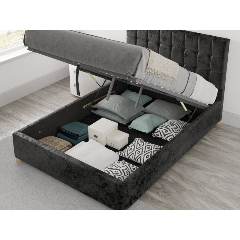 Chevalier Upholstered Ottoman Storage Bed, Super King (6'), Black