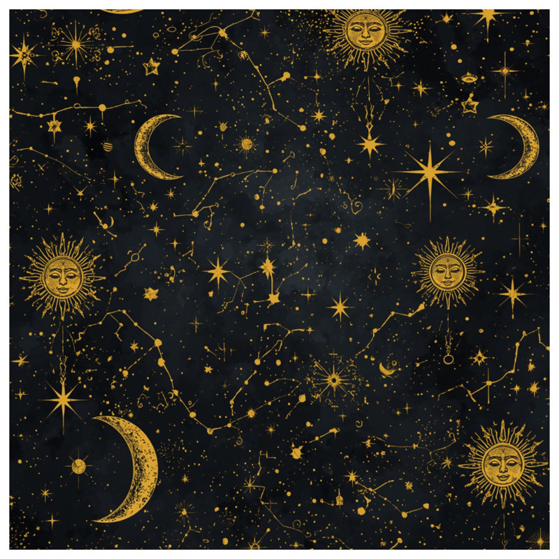 Celestial Sun Moon Motif Comforter, Twin