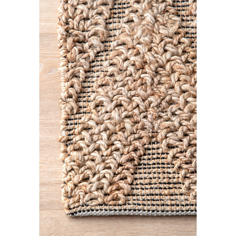 Tapis brun touffeté à la main Nibbi, Rectangle 7 pi 6 po x 9 pi 6 po