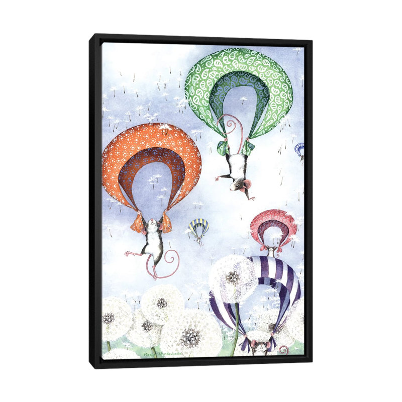 Reproduction d’art, "Free Fall" par Maggie vandewalle, Toile avec cadre noir, H 40 po x l 26 po x P 1,5 po, Pas de tapis