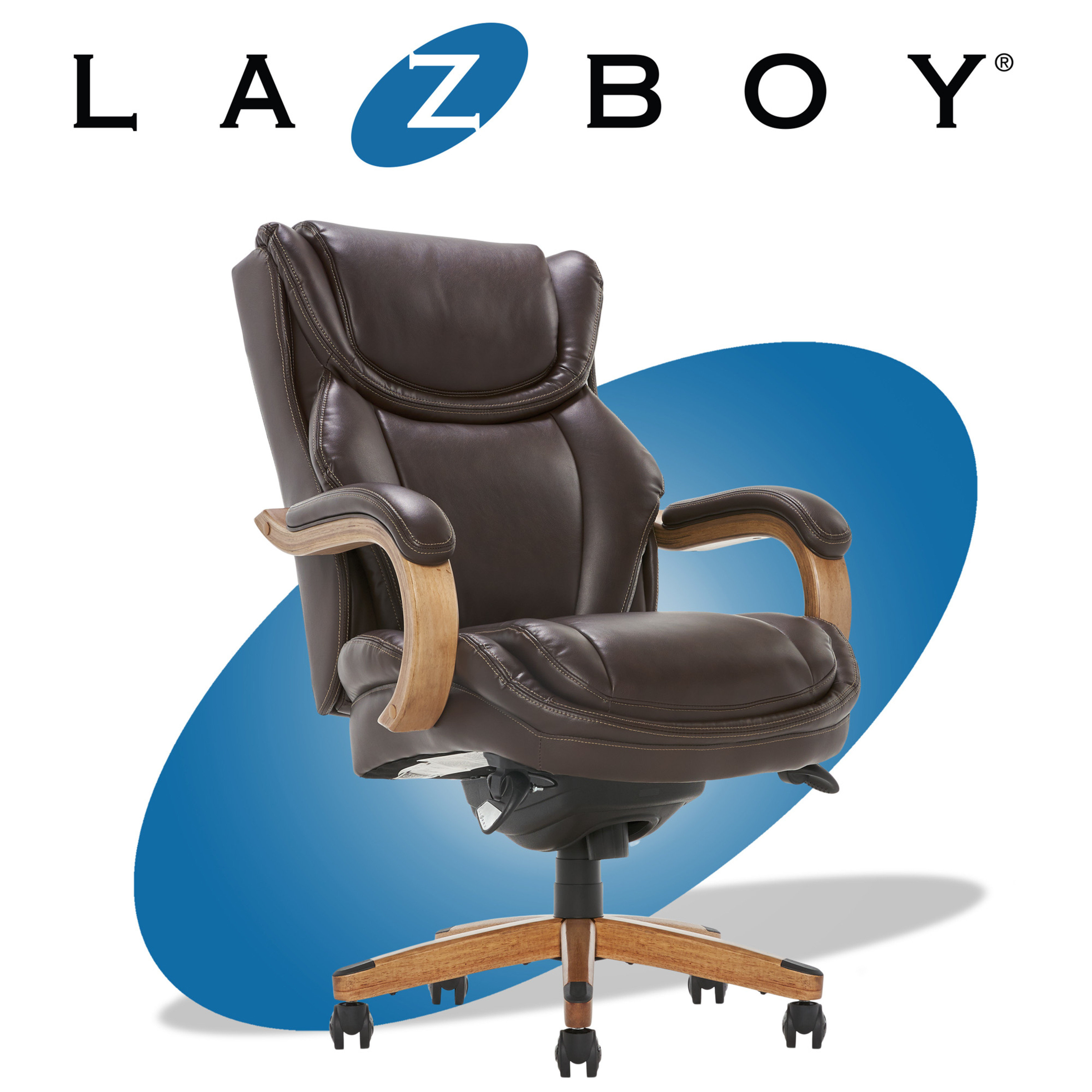 La-Z-Boy Big & Tall Executive Chair Coffee Brown Bonded Leather
