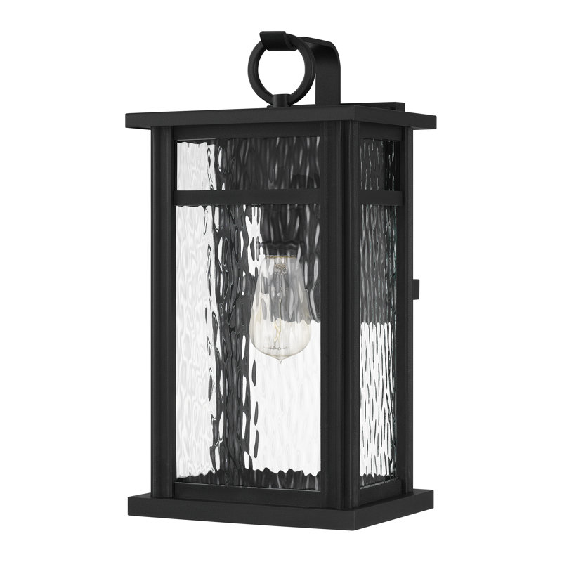 Lanterne murale d'extérieur noire Moira, H 17,5 po x l 9,25 po x P 8,5 po