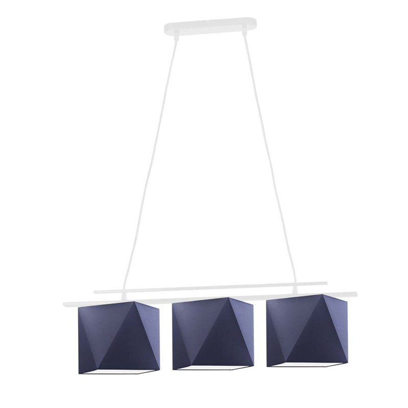 Dendrick 3 - Light Kitchen Island Pendant, Dark Blue, White