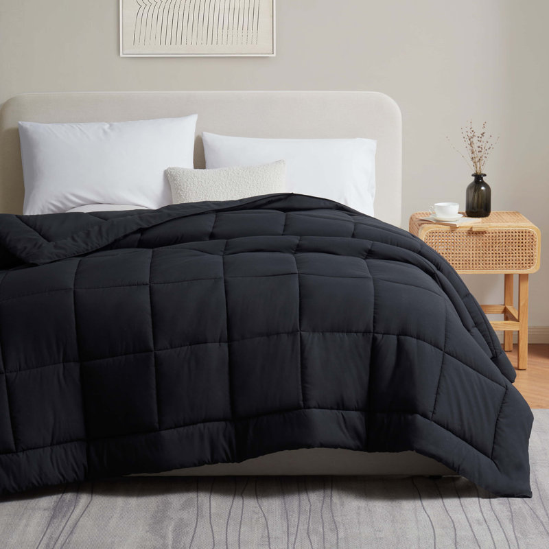 Édredon en duvet synthétique toutes saisons, Noir, Édredon simple