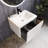 24“ Wall Mounted Floating Bathroom Vanity With White Ceramic Sink-490113862