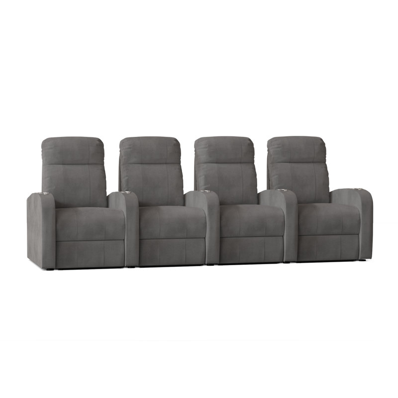 Rangée de sièges de cinéma maison (rangée de 4), Ombre Smartsuede, Manuel