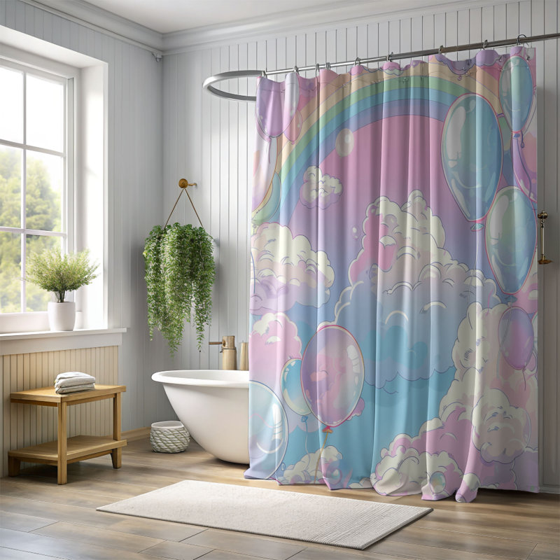 Balloon Symphony - Premium Shower Curtain, 74"H x 71"W