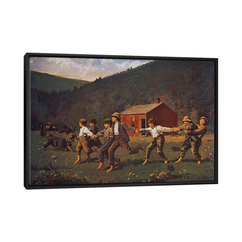 « snap the fouet » par winslow homer, reproduction d’art sur toile, H 18 po x l 26 po x P 1,5 po, Toile avec cadre noir