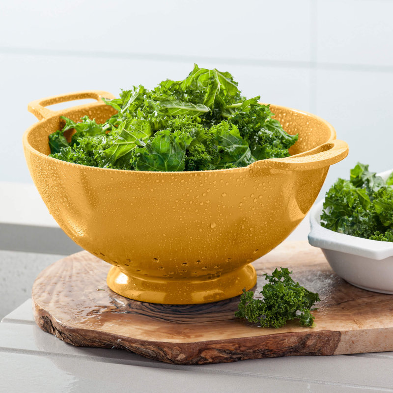 Premium Melamine Colander, Mustard, 12.5cm H x  24cm W