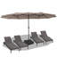 Très grand parasol de patio 15 pi x 9 pi avec auvent résistant aux rayons UV et cadre en acier robuste-645880560