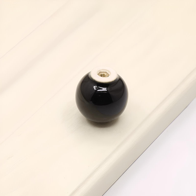 Poignée de porte d'armoire en céramique colorée, conception ronde à un trou