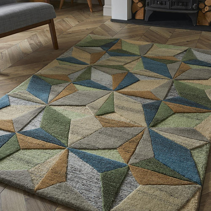 Morrow Geometric Hand Woven Area Rug, Rectangle 120 x 170cm 