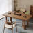 Brown Rectangular Solid Wood Dining Table-1733702290
