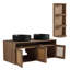 Meuble-lavabo mural 48 po avec double vasque en céramique et support de rangement Ansley