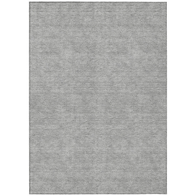 Tapis intérieur / extérieur lavable géométrique gris et ivoire HomeRoots 9 pi x 12 pi