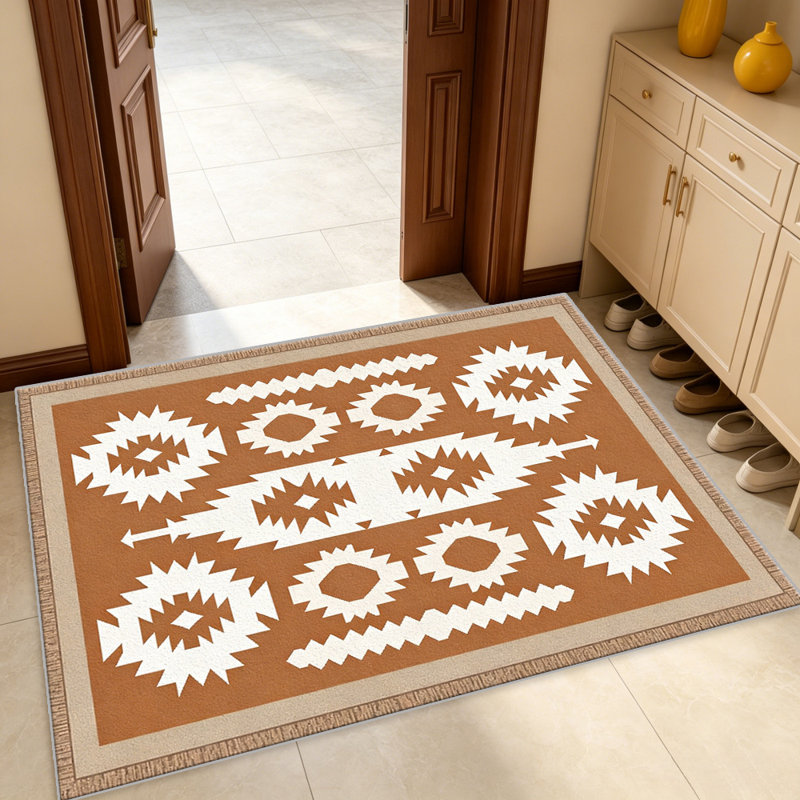 Terracotta Southwestern carpet-easy to clean, machine-washable, soft and comfortable; suitable for door mats, kitchens, living rooms, bedrooms, corridors, and laundry areas. Easy to clean, durable carpet for home decoration.