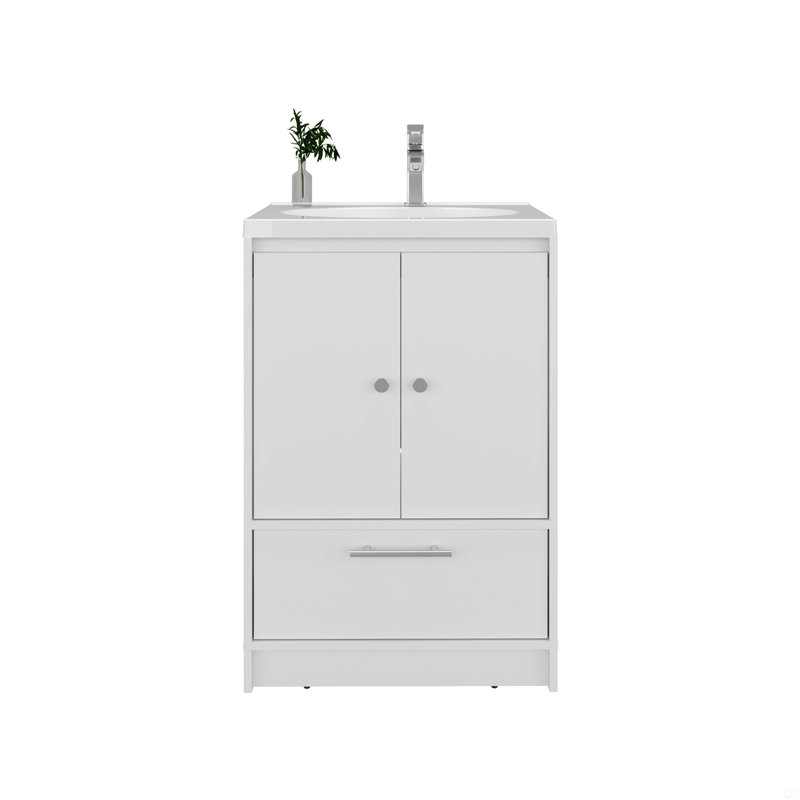 Meuble-lavabo avec lavabo, 2 portes, 1 tiroir