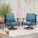 Argirios Metal Patio Swivel Chair with Cushions (Set of 2)