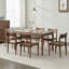 Retro Nut-Brown Rectangular Solid Wood Dining Table-676402990