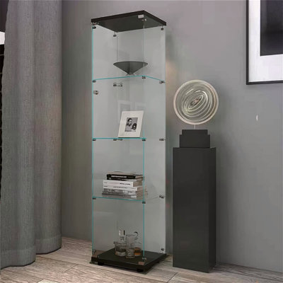 Vitrine en verre avec 4 portes et 4 tablettes