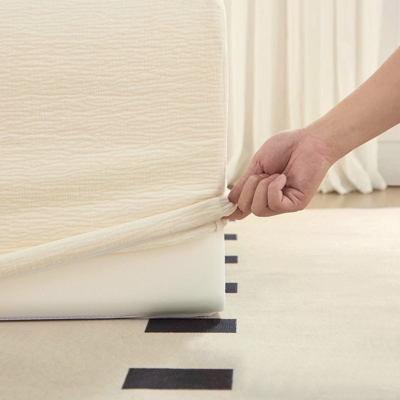 Méridienne à dossier simple avec dossier et canapé entièrement compressé Convient au salon, à la chambre à coucher, en polyester et en blanc