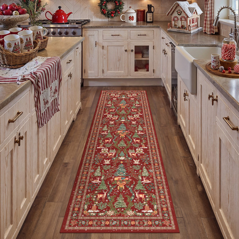 Tapis rouge Yuletide, Rectangle 2'x 8'