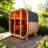 4-Person Square Outdoor Sauna, Spruce With Tempered Brown Glass Door
